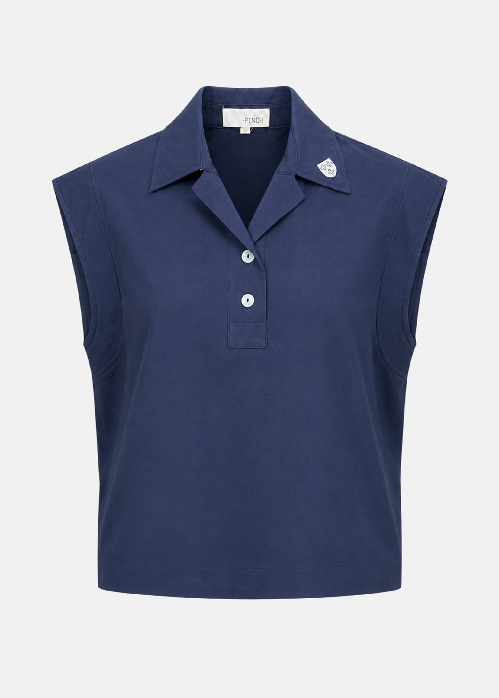 PINCH CAP SLEEVE BLOUSE W/SHIELD