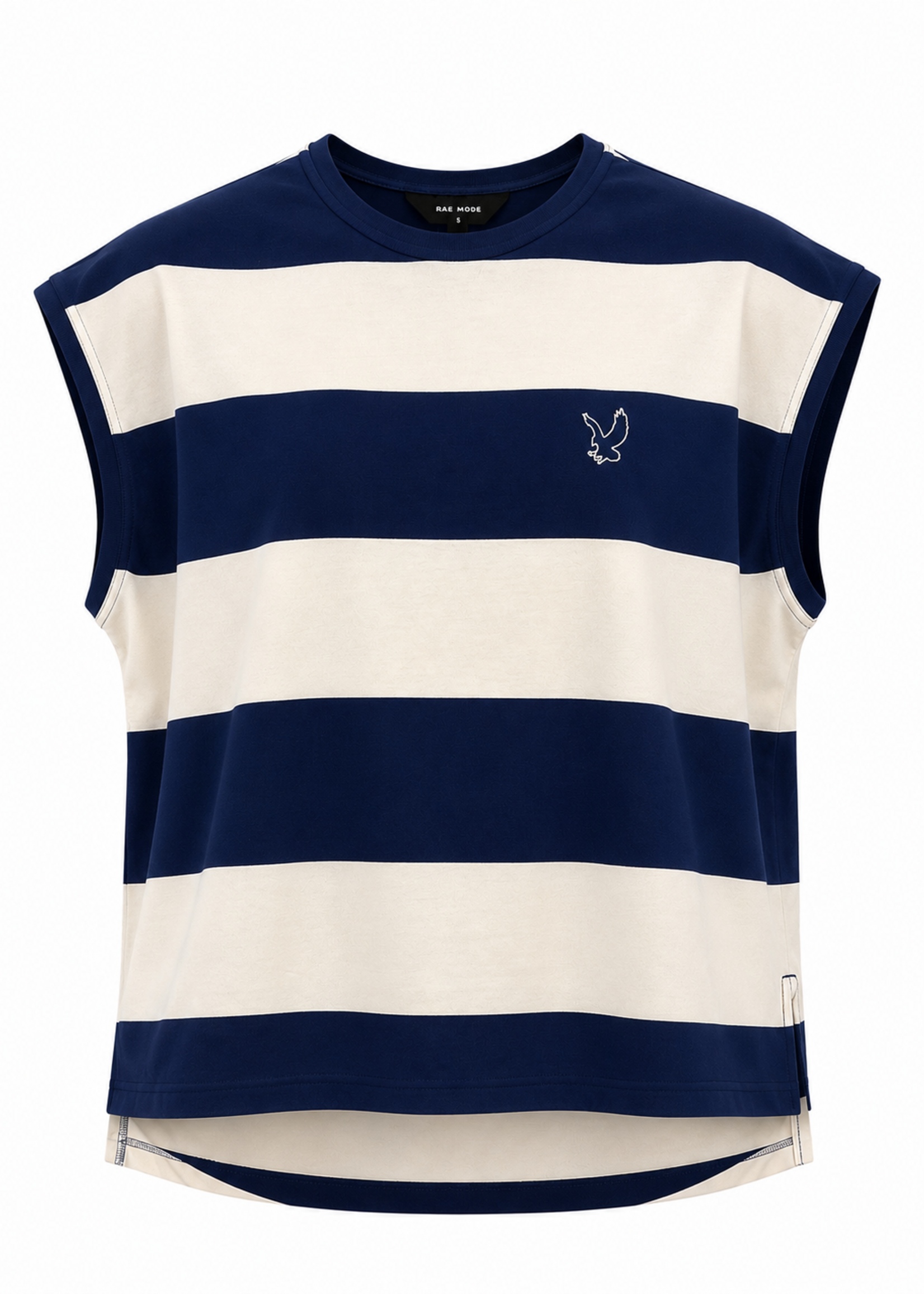 RM COTTON STRIPE MUSCLE TEE W/EAGLE