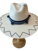 CS Custom Palm Hat with Ombre Beads and Large Navy Beads