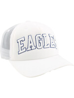 Zephyr Foam Front Trucker White with EAGLES