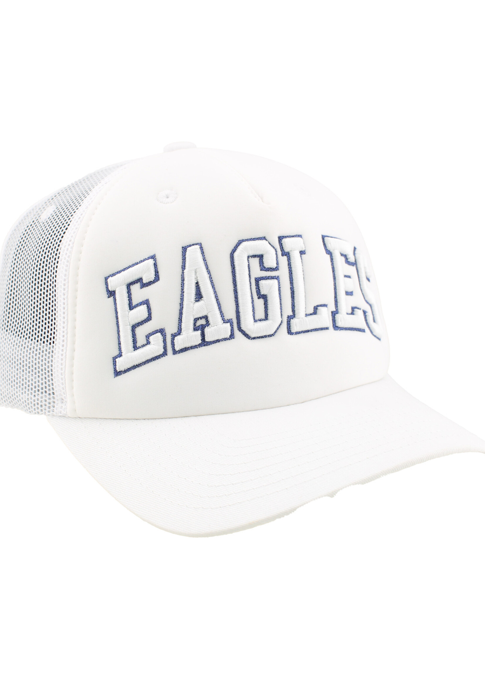Zephyr Foam Front Trucker White with EAGLES