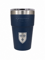 YETI Rambler 16oz Tumbler Navy with Shield