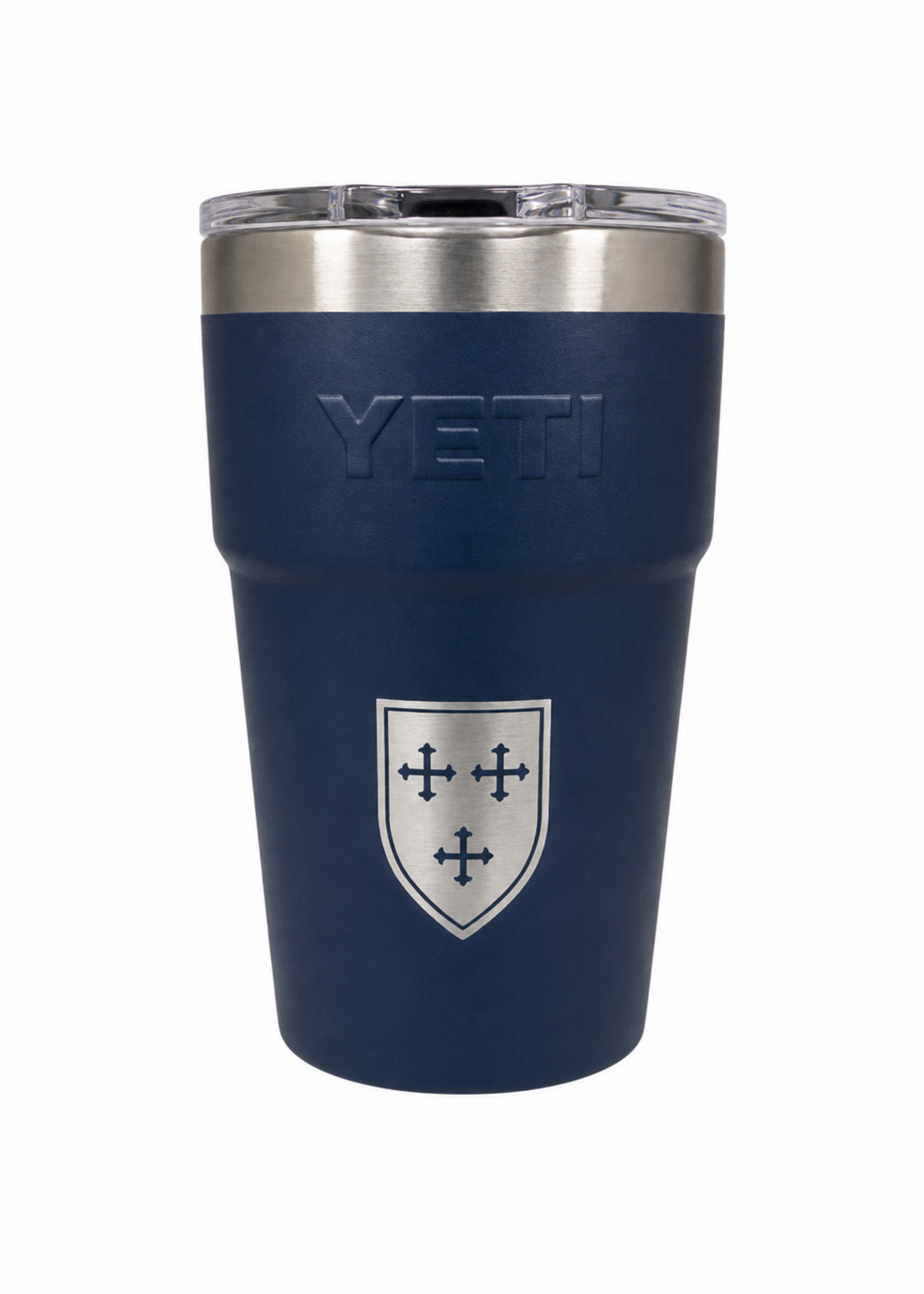 YETI Rambler 16oz Tumbler Navy with Shield