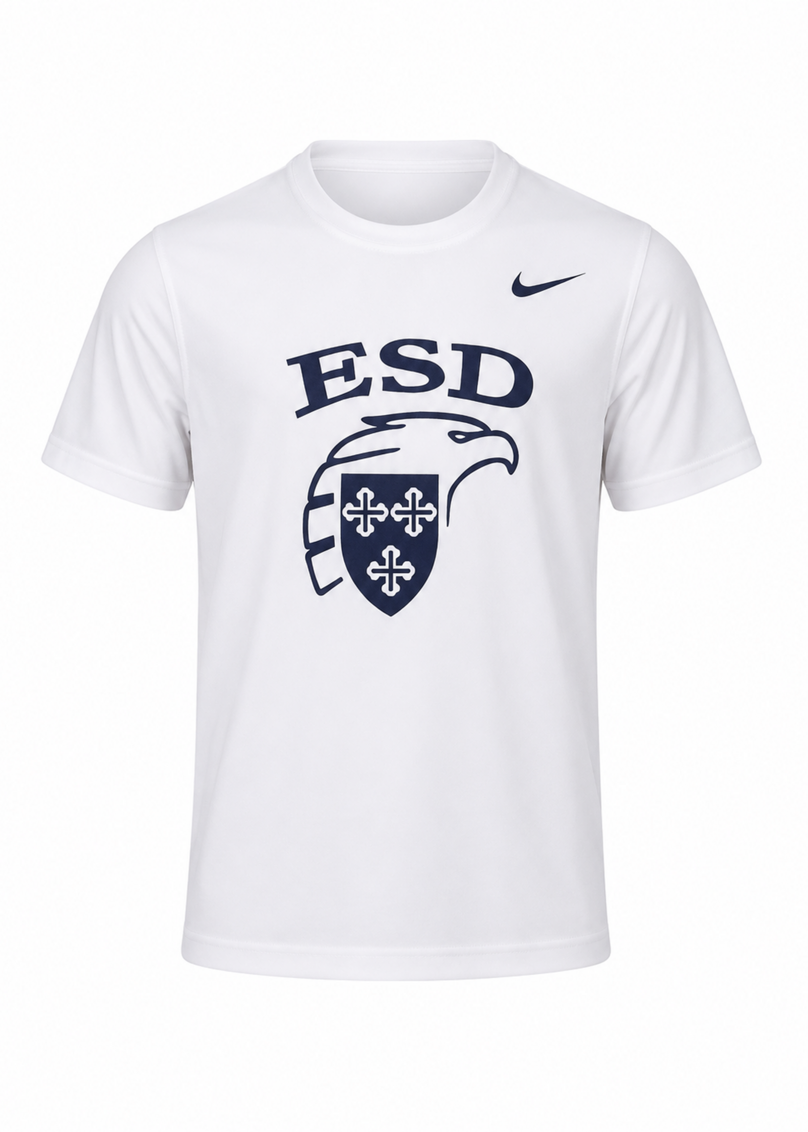 NIKE Youth Legend Tee WHT with Eagle Shield