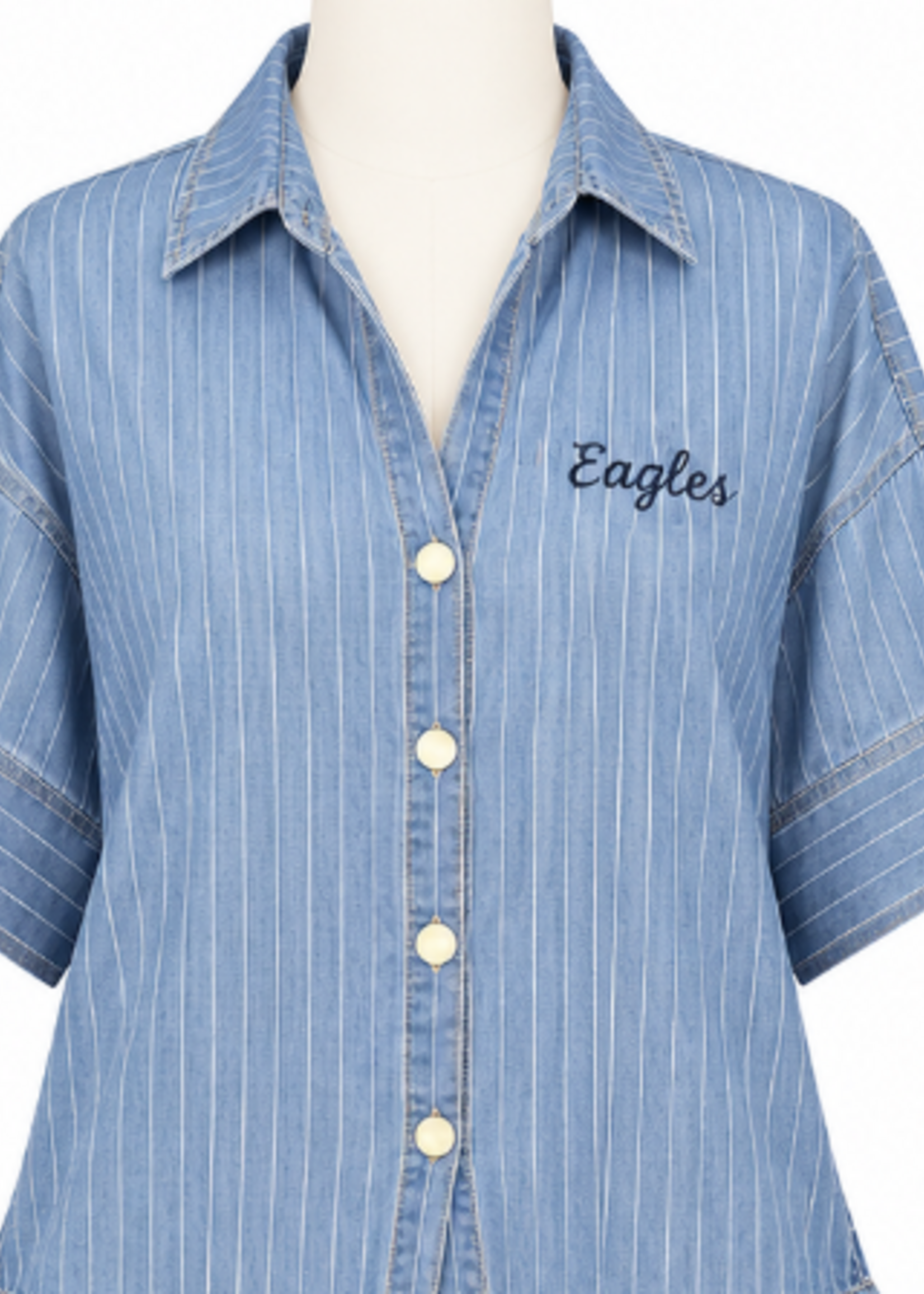 EE SOME STRIPED 3/4 SLEEVE BLOUSE EAGLES