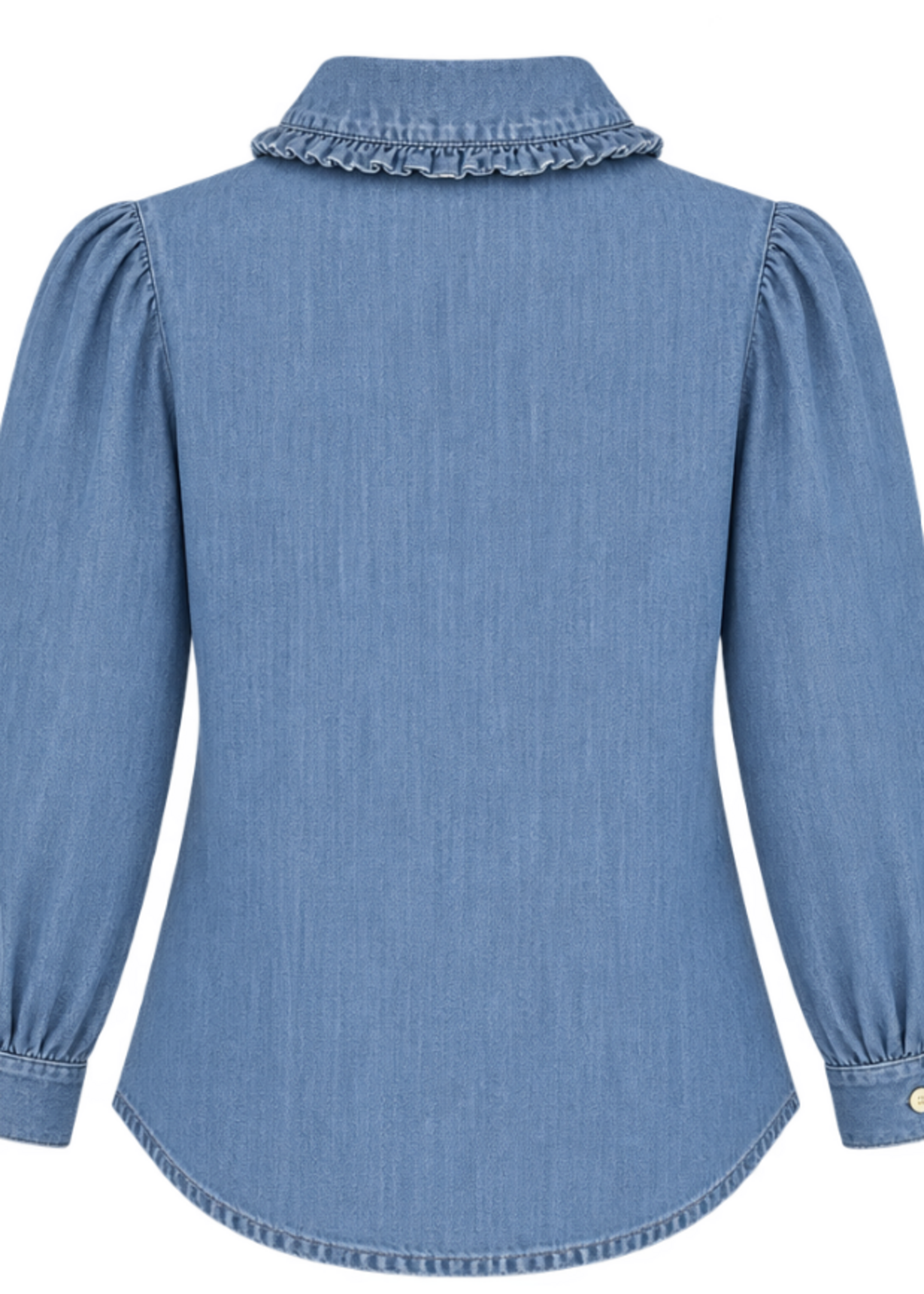 EE SOME LS RUFFLED BUTTON DOWN BLOUSE GO EAGLES