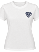 BE COOL WHITE TEE FLORAL HEART ESD EAGLES