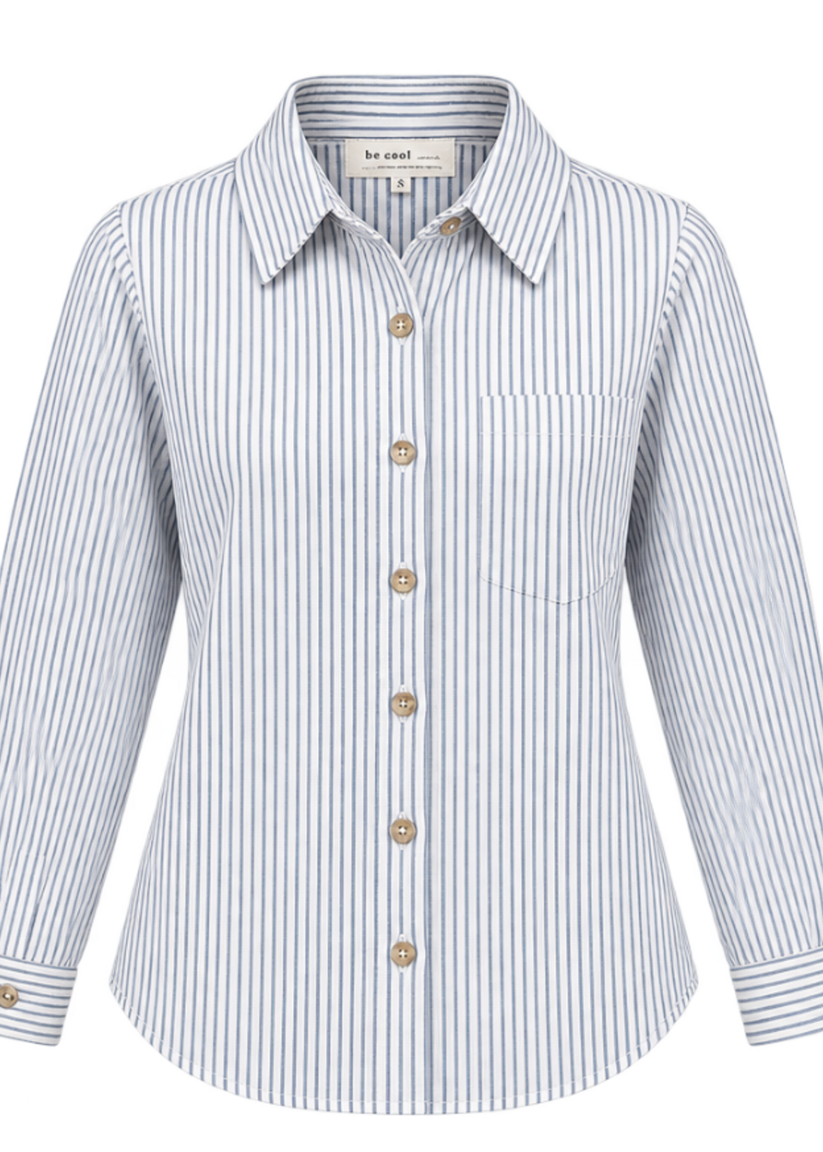 BE COOL LS STRIPED BLOUSE WITH EAGLES ON BACK