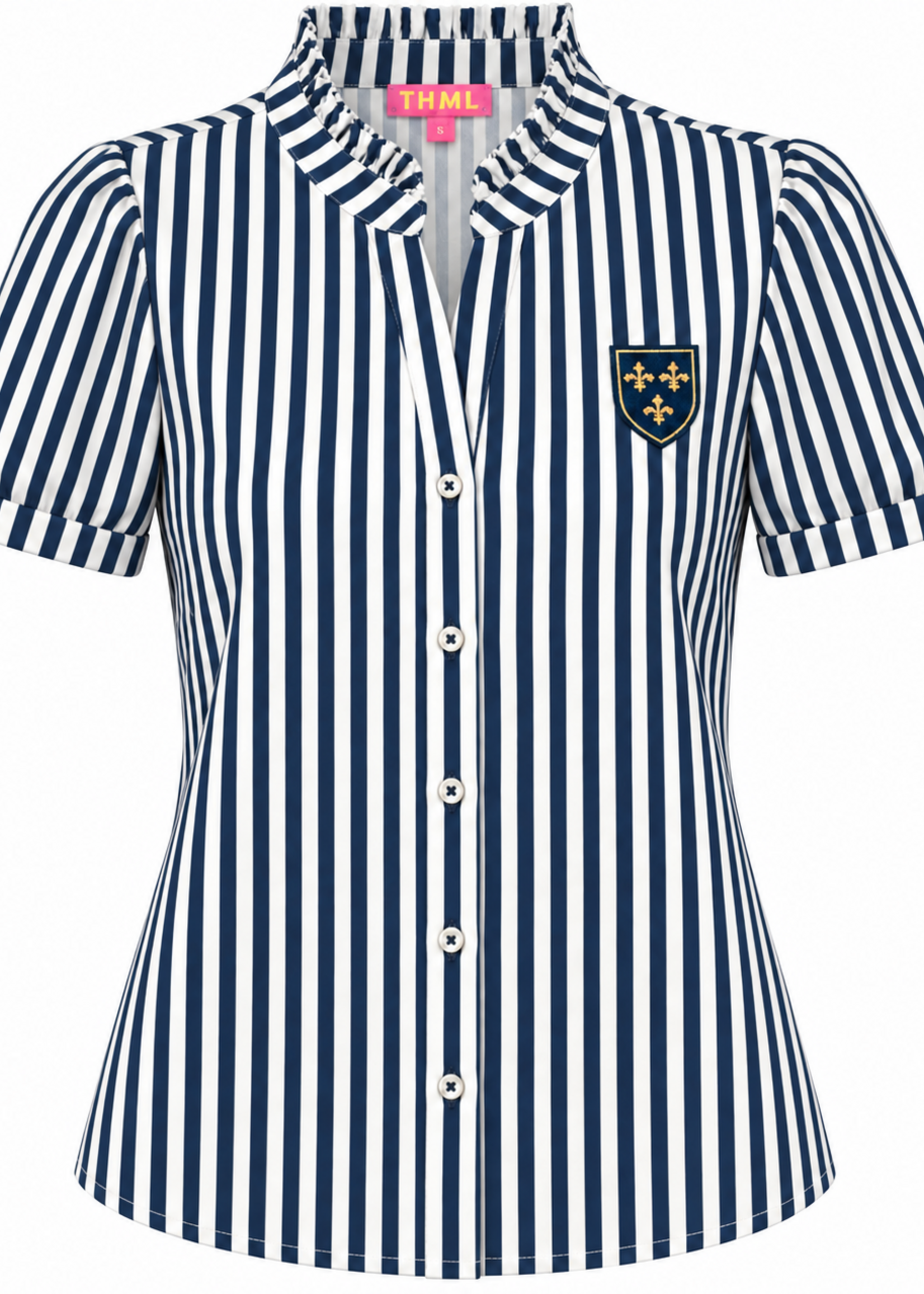 THML NV/WH Striped Blouse Color Shield