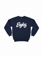 6J Crewneck Navy with Fuzzy White Eagles