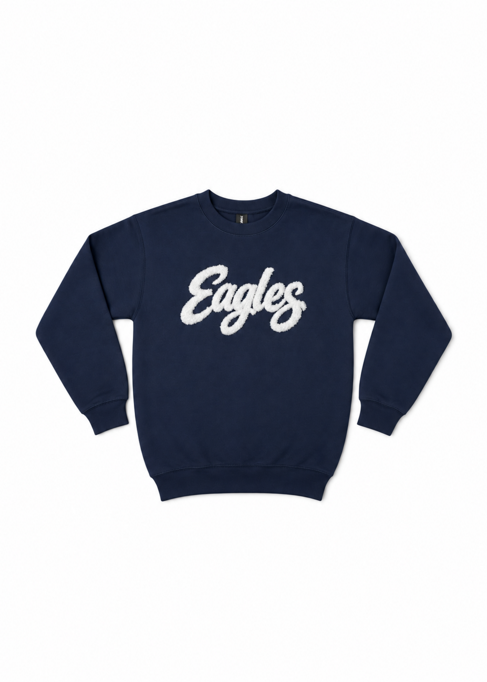 6J Crewneck Navy with Fuzzy White Eagles