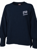 2026 Women's Navy Ribbed Soccer Crewneck