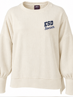 2026 Women's Ivory Ribbed Soccer Crewneck