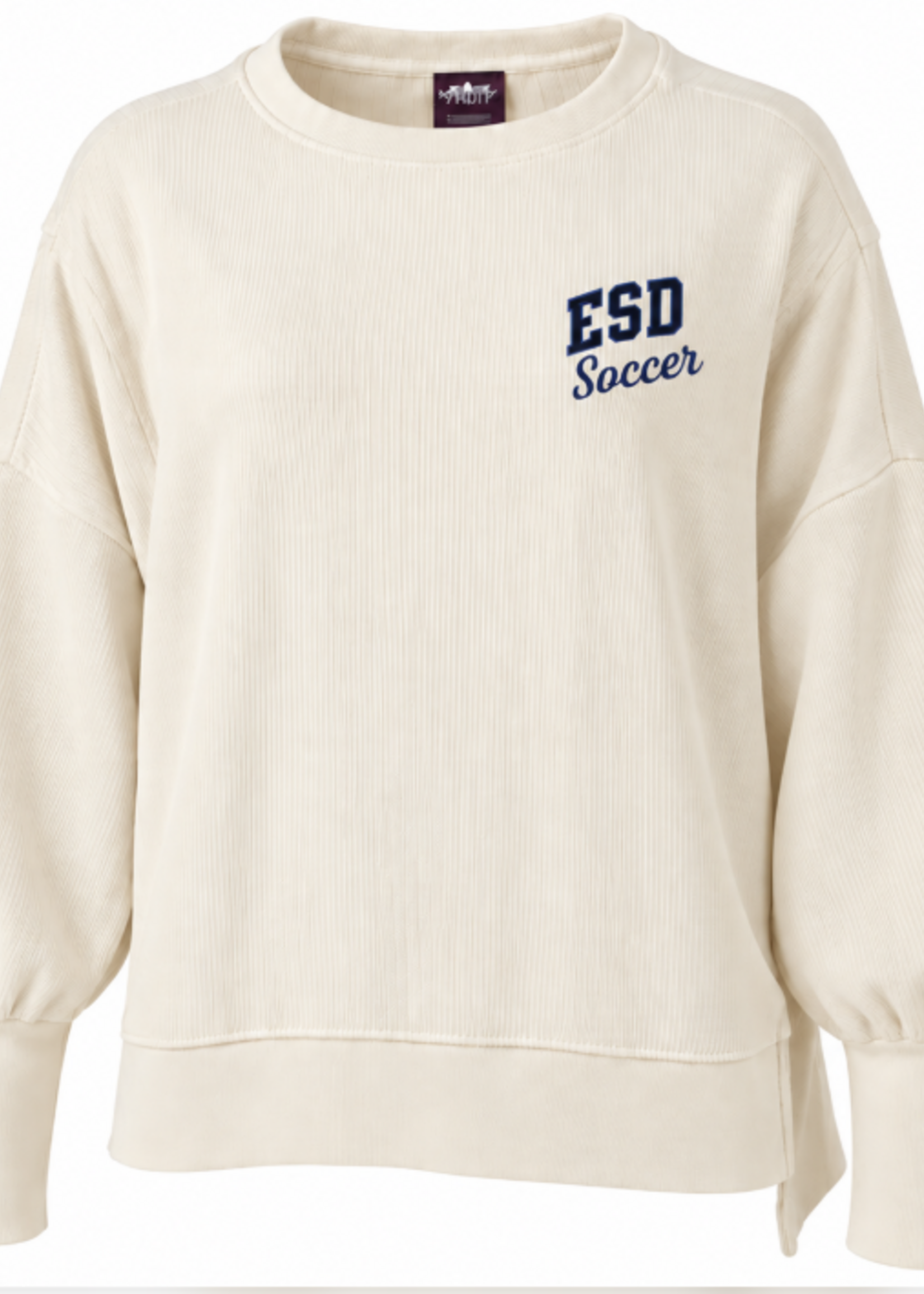 2026 Women's Ivory Ribbed Soccer Crewneck