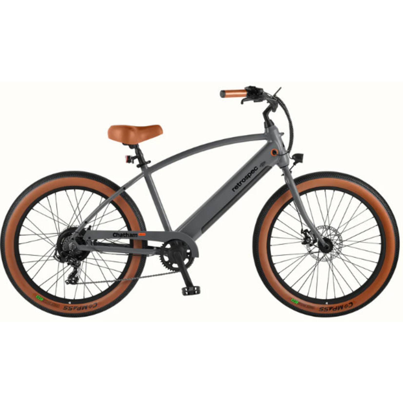 retrospec Chatham Rev+ Beach Cruiser Electric Bike Matte Graphite