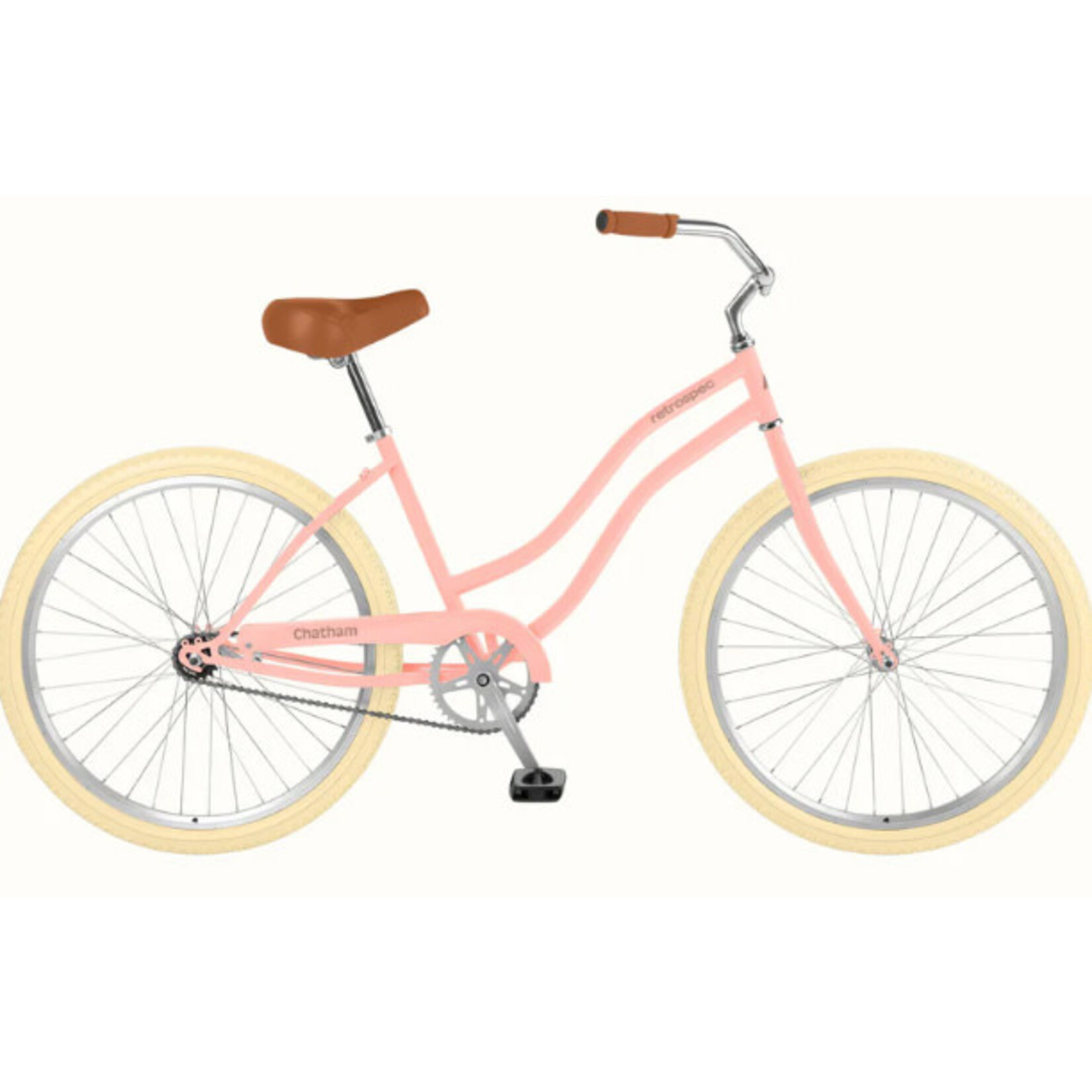 retrospec Chatham Beach Cruiser Bike - Step Through Single Speed Pink