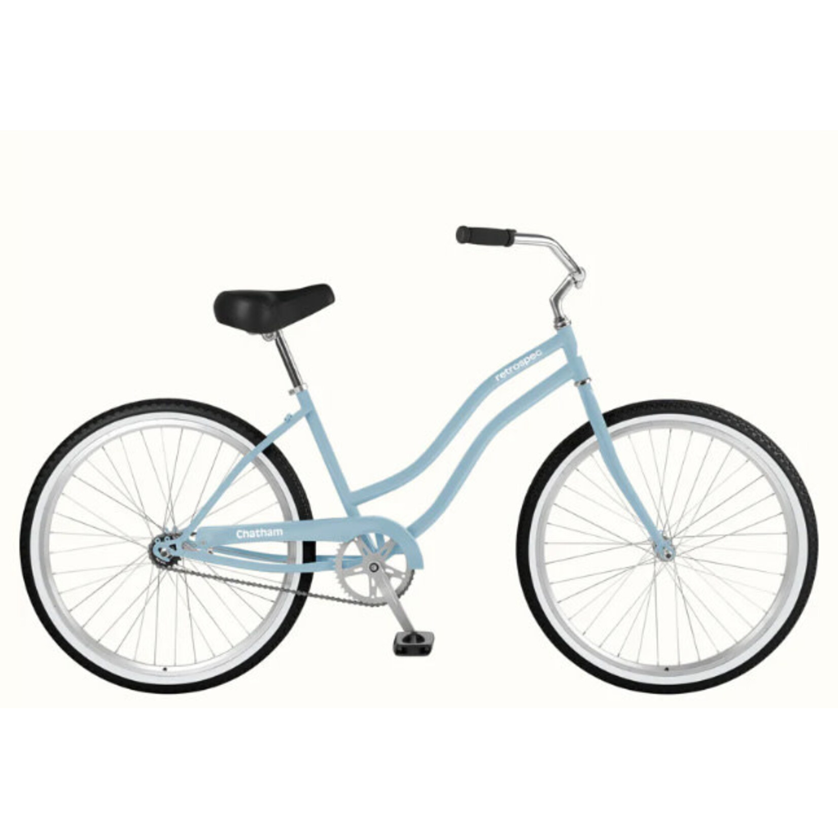 retrospec Chatham Beach Cruiser Bike - Step Through Single Speed Crystal Blue