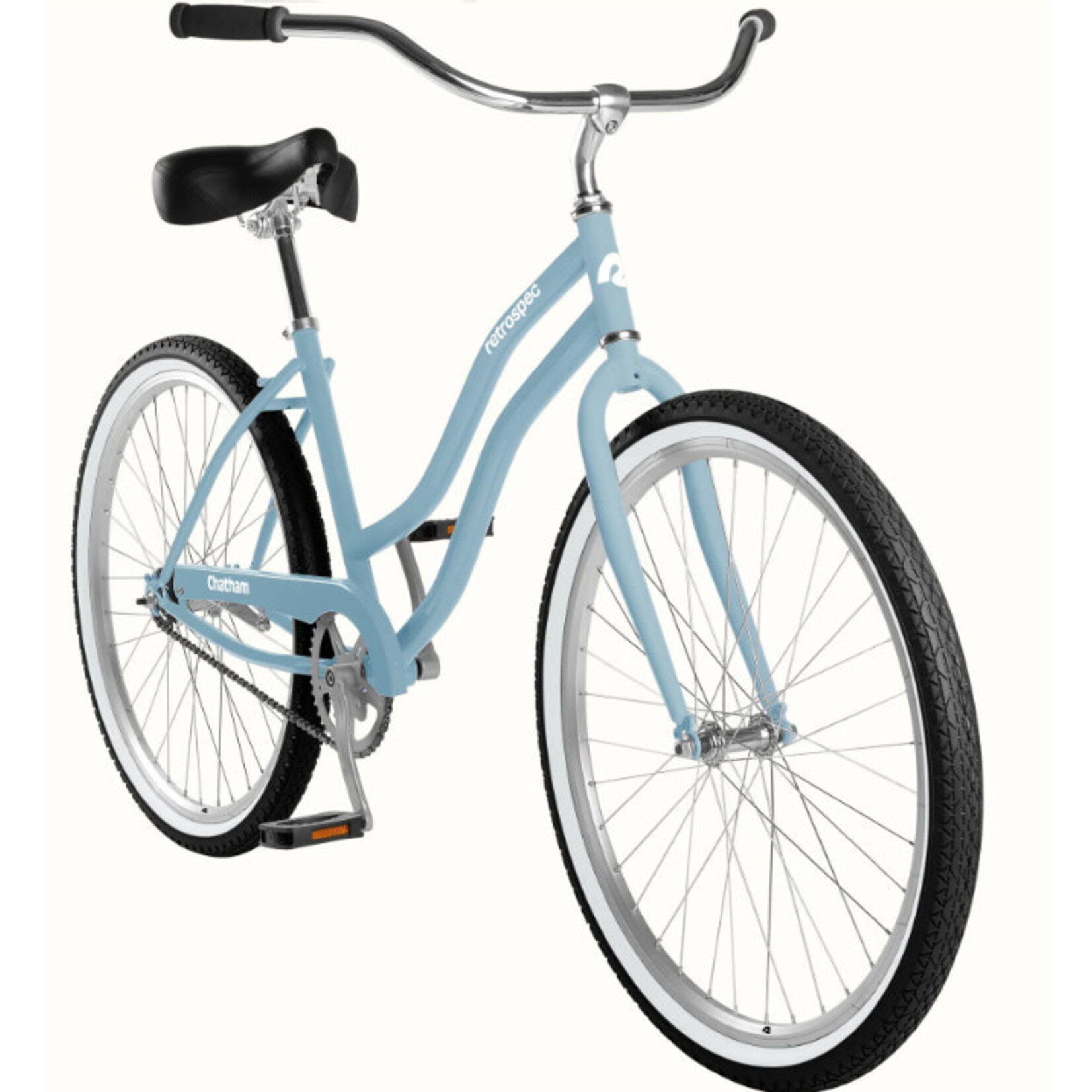 retrospec Chatham Beach Cruiser Bike - Step Through Single Speed Crystal Blue