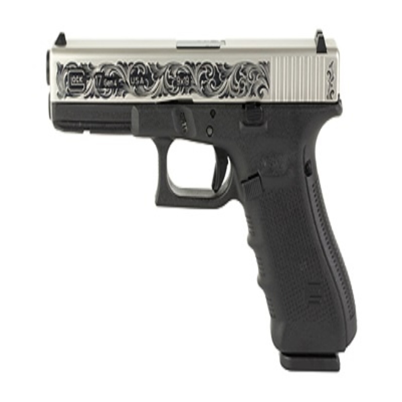 GLOCK GLOCK, G17, 9MM, 4.5"BBL, SS/ENGRAVED, 17+1