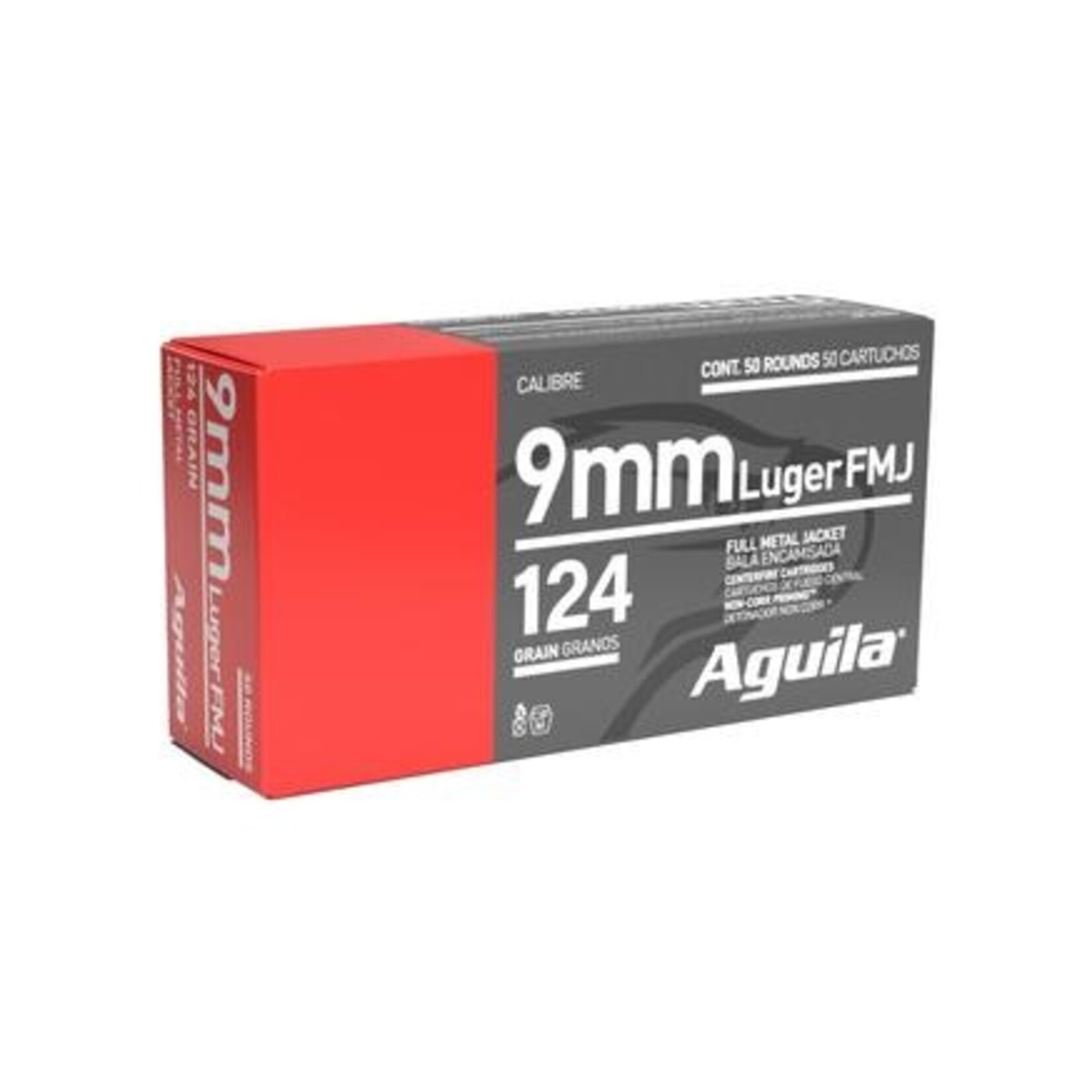 AGUILA AMMO AGUILA 9MM, 124GR, FMJ, 50RDS