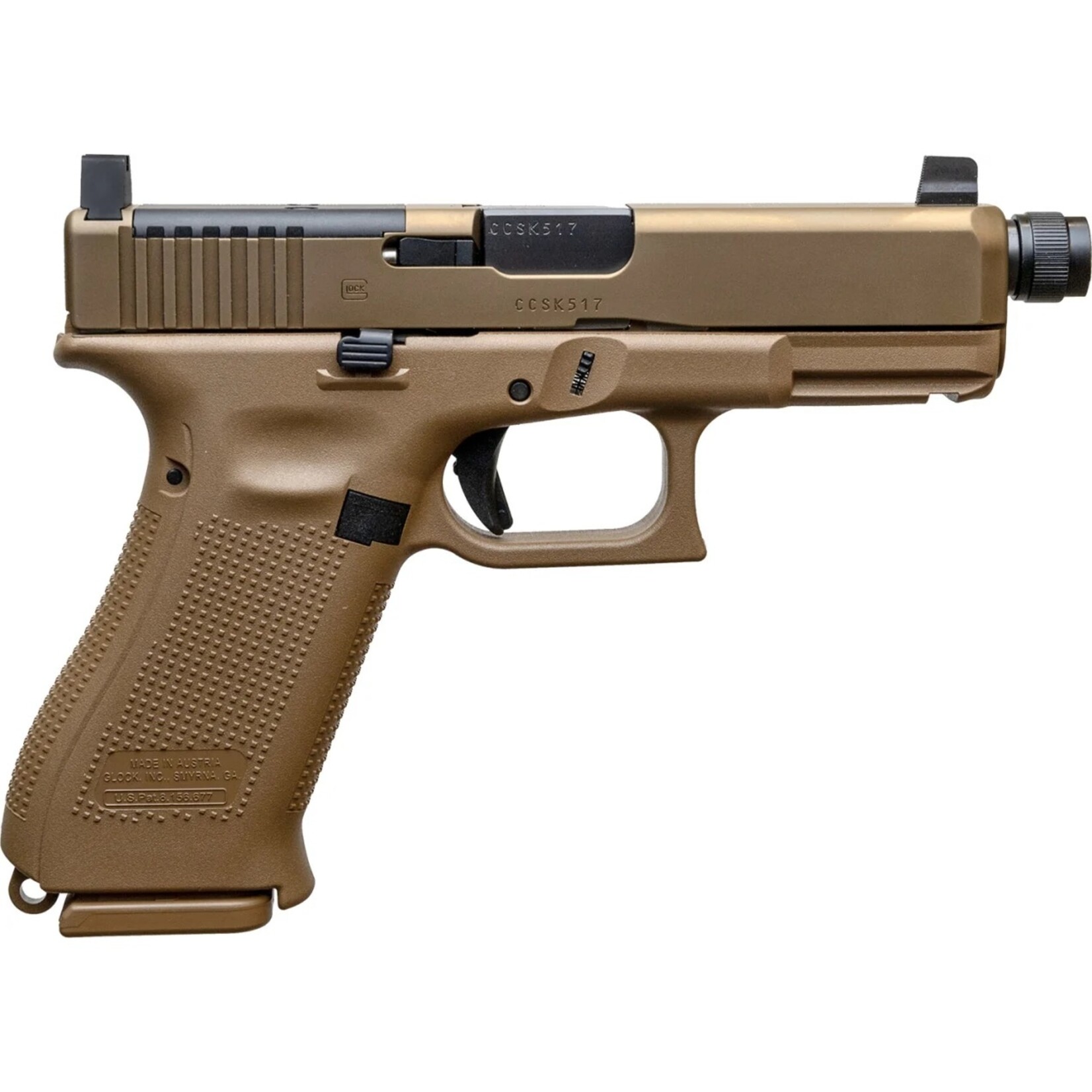 GLOCK GLOCK, G19X MOS/TB, 9MM, 4"BBL, COYOTE, 19+1