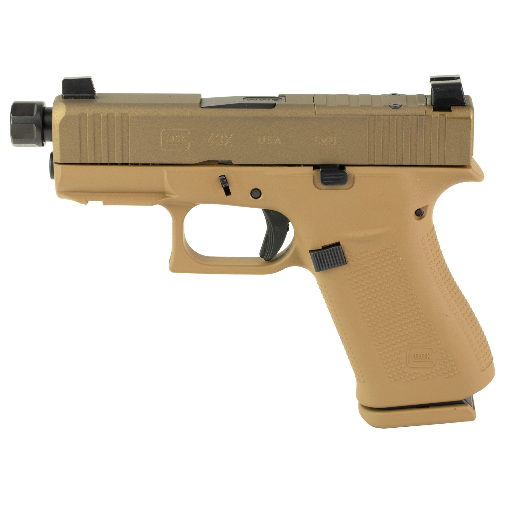 GLOCK GLOCK G43X DEBO 9MM, 3.92'' THREADED BBL, 2-TONE FDE, 10+1
