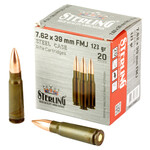 STERLING AMMO STERLING STEEL CASE 7.62X39MM, 20 ROUNDS