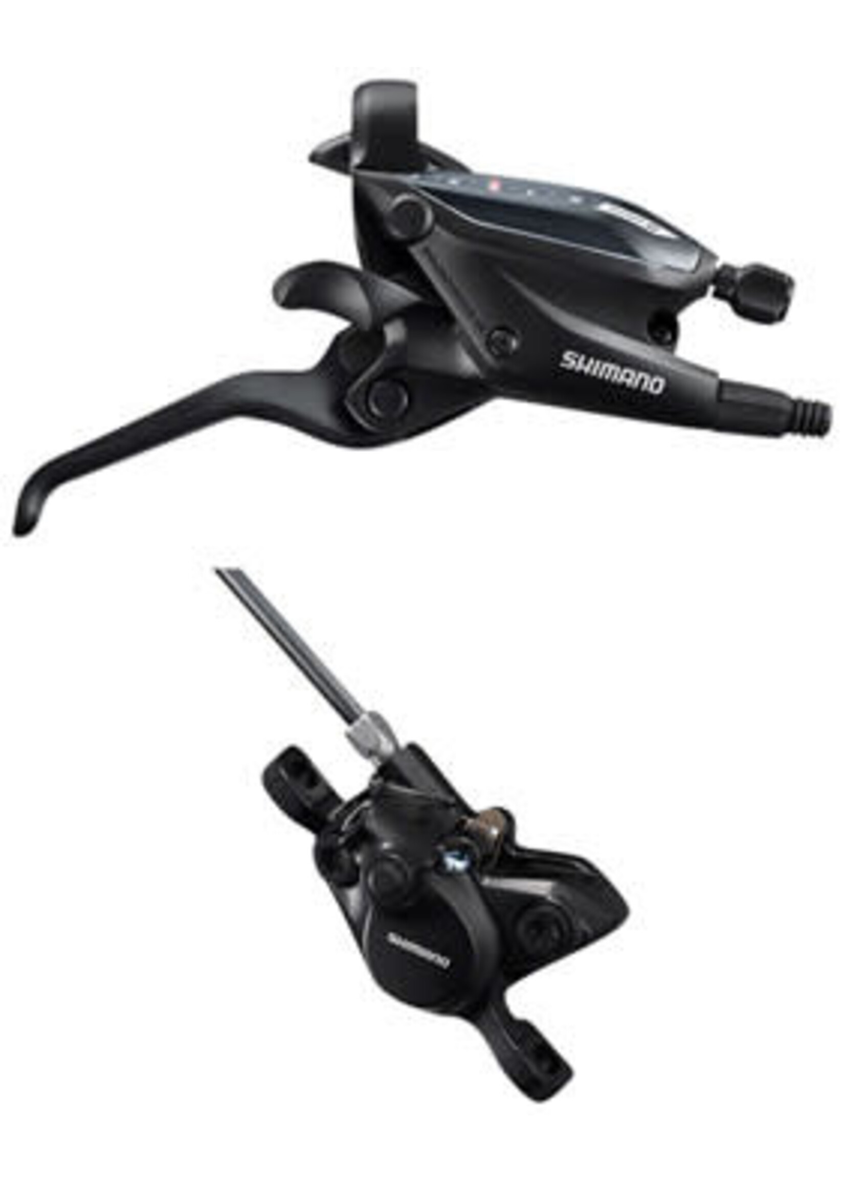 Shimano Shimano ST-EF505 EZ Fire Plus Shift/Brake Lever with BR-MT200 Disc Brake Caliper - Right/Rear, 9-Speed, Black