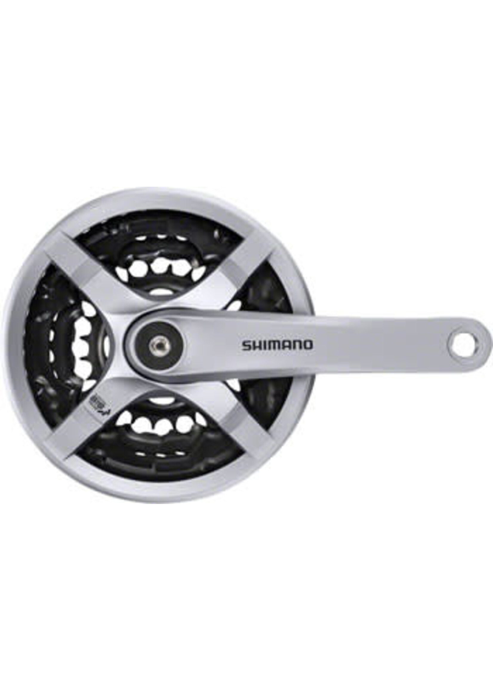 Shimano Shimano Tourney FC-TY501 Crankset - 170mm, 6/7/8-Speed, 42/34/24t, Riveted, Square Taper JIS Spindle Interface, Silver