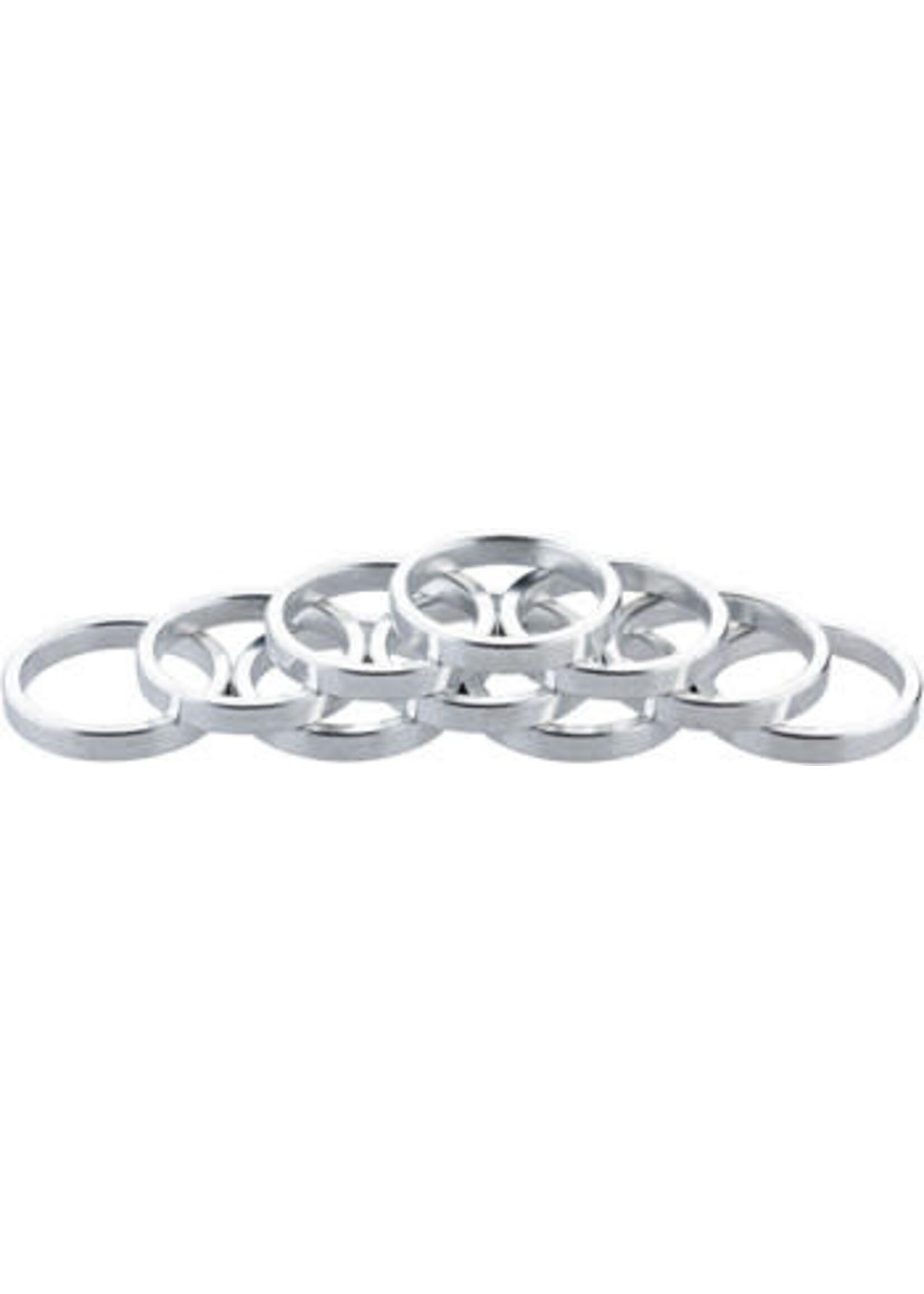 Problem Solvers Problem Solvers Headset Stack Spacer - 28.6, 5mm, Aluminum, Silver, Bag of 10