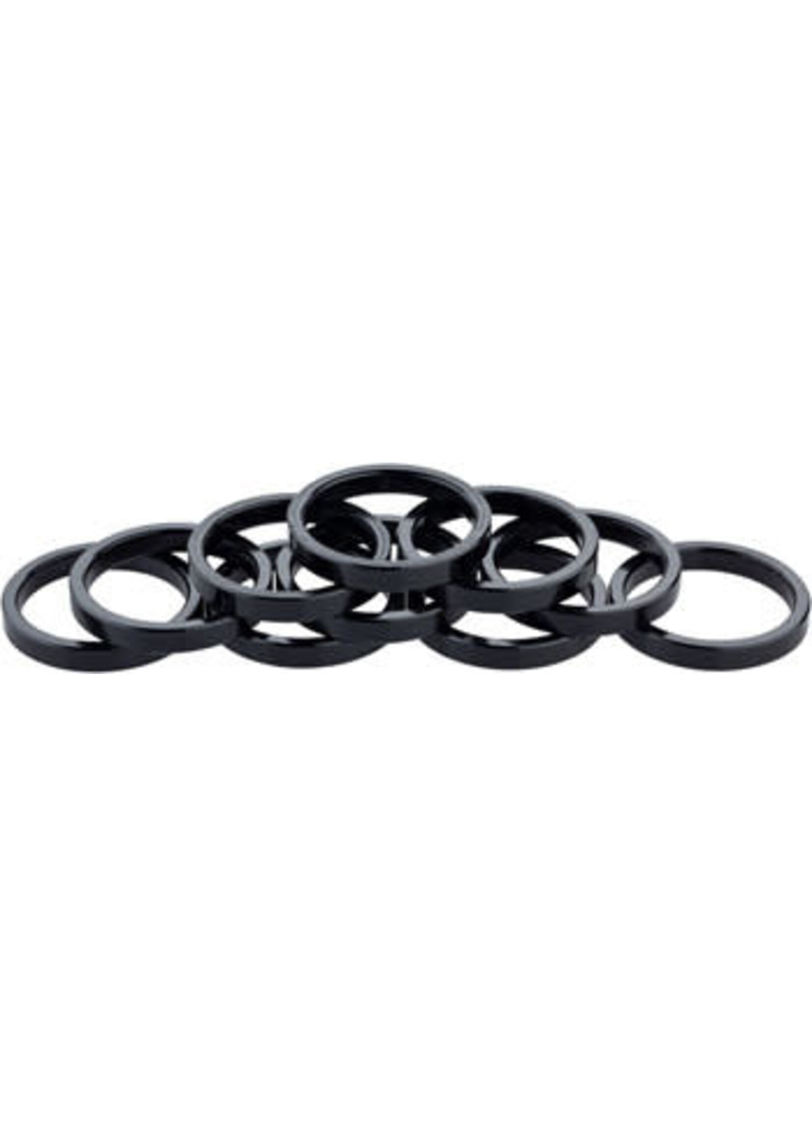 Problem Solvers Problem Solvers Headset Stack Spacer - 28.6, 1-1/8, 5mm, Aluminum, Black, Bag of 10