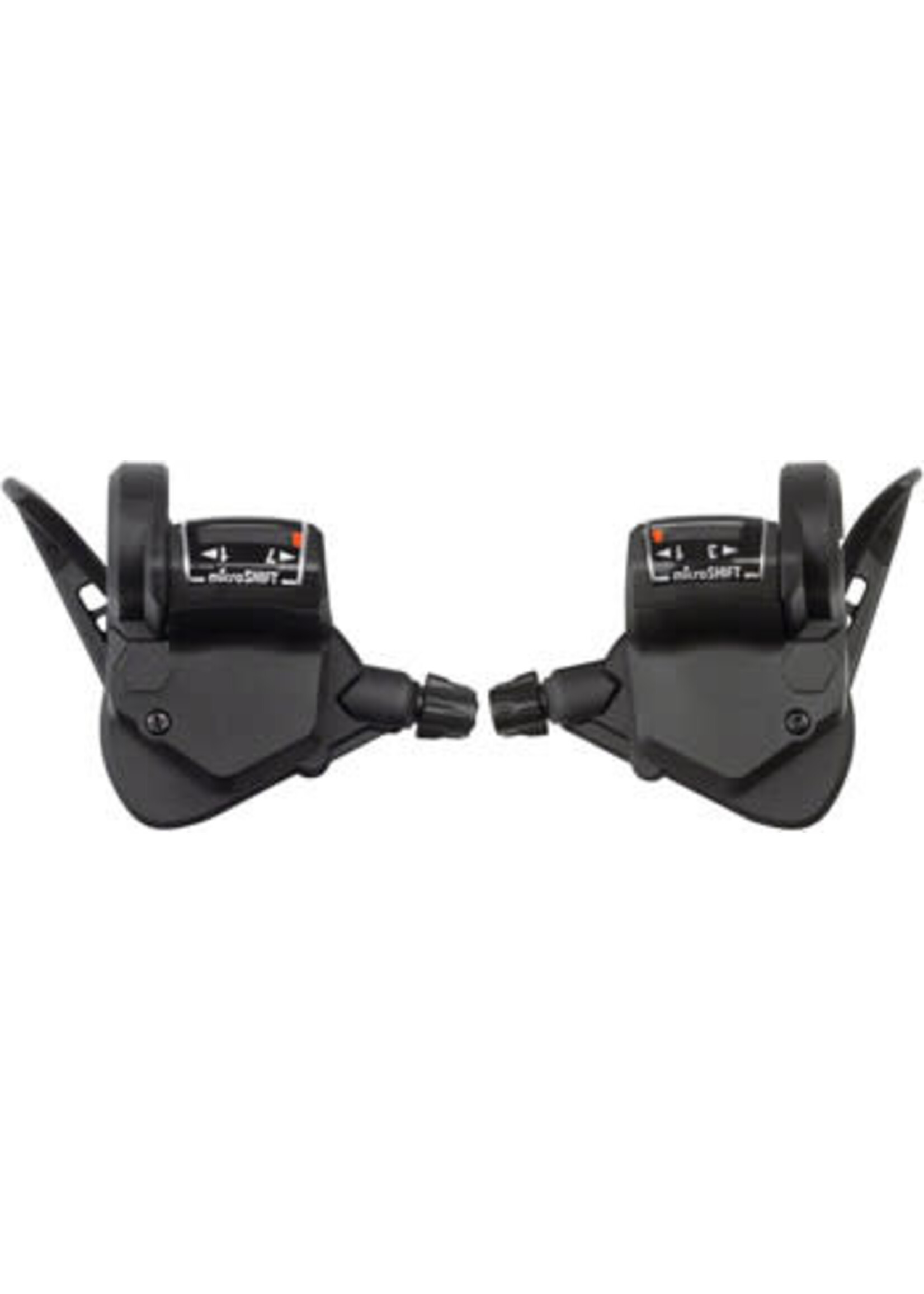Microshift microSHIFT TS38 Thumb-Tap Shifter Set - 7 Speed, Triple, Optical Gear Indicator, Shimano Compatible