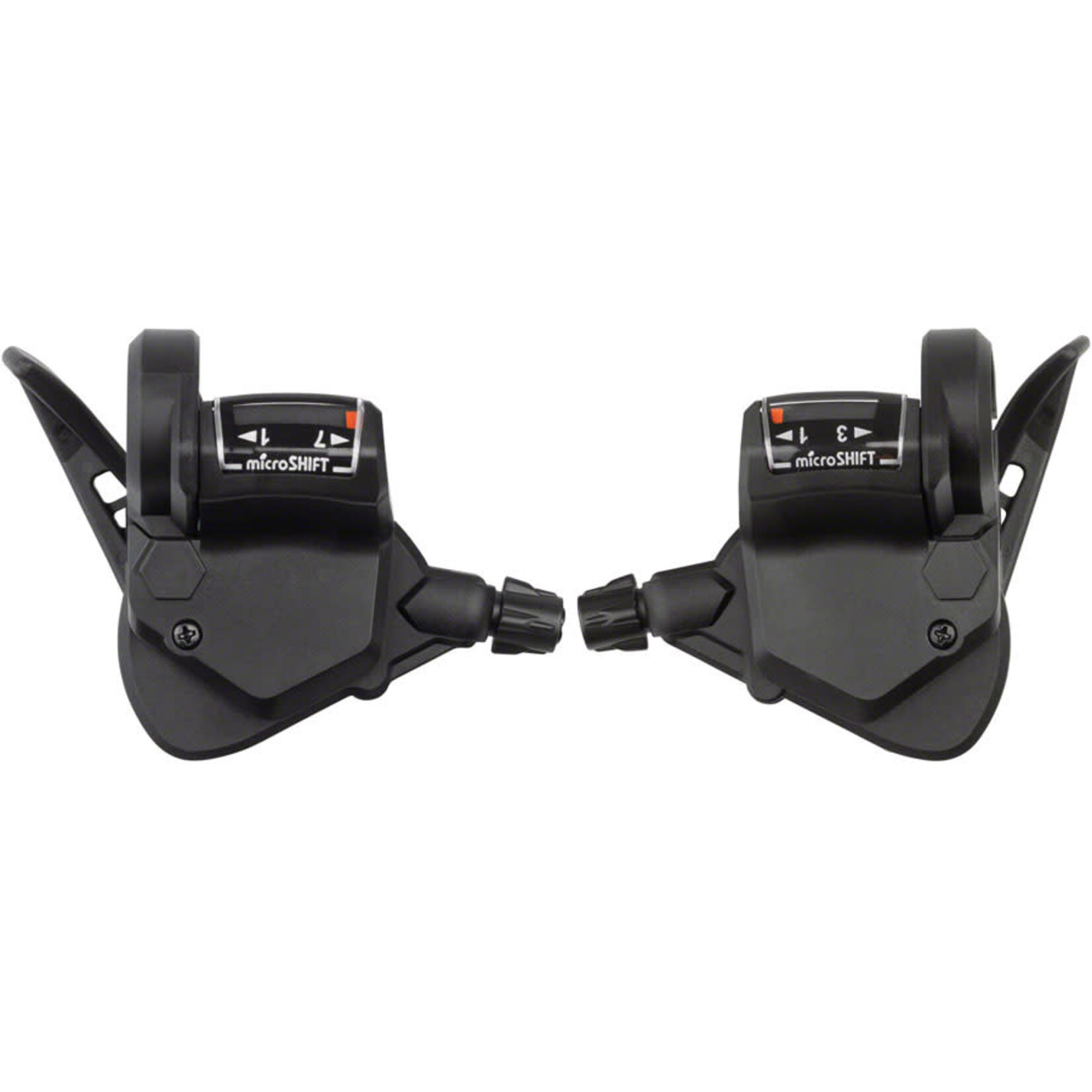 Microshift microSHIFT TS38 Thumb-Tap Shifter Set - 7 Speed, Triple, Optical Gear Indicator, Shimano Compatible