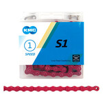 KMC KMC S1 Chain, Single Speed, 1/8'', Links: 112, Pink