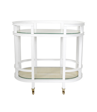 Worlds Away Caned Bar Cart