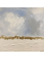 Christy Coole Textured White Blue1 Landscape w/ Gold Leaf