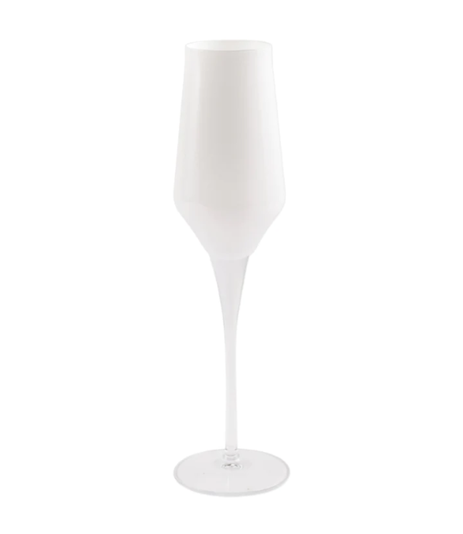 Vietri Contessa White Champagne Glass