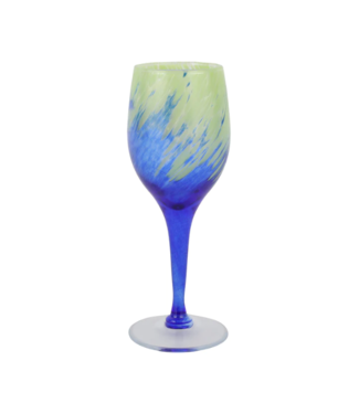 Vietri Nuvola Green Blue Wine Glass