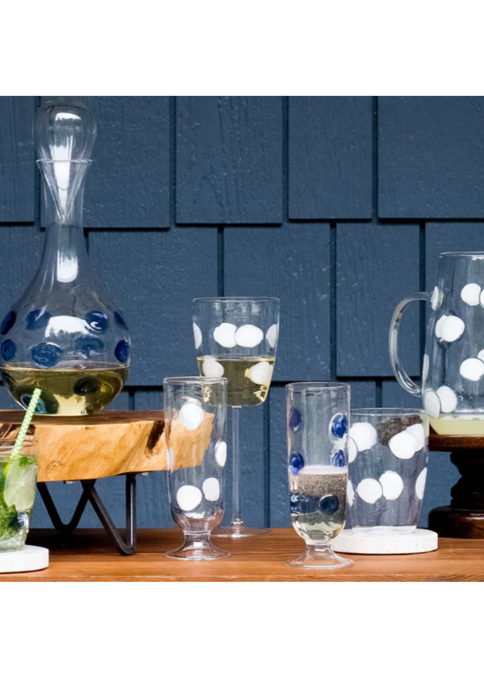 Drop White Champagne Glass