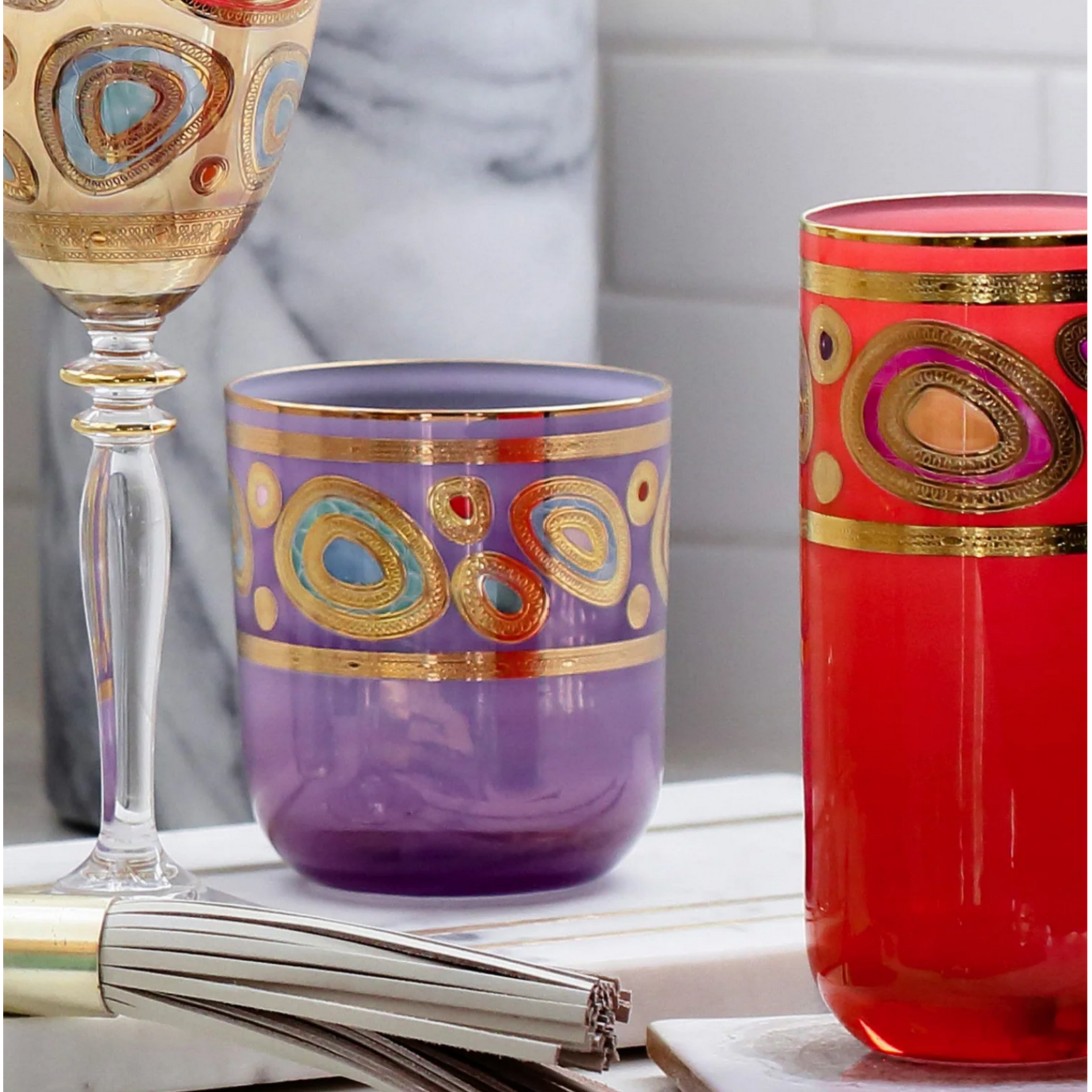 Vietri Regalia Double Old Fashioned Purple