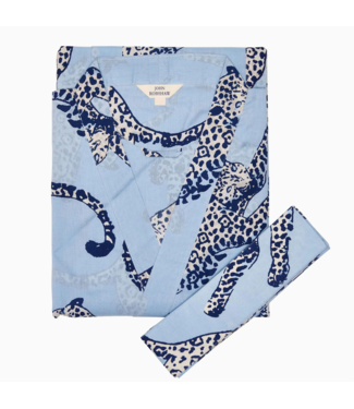 John Robshaw Blue Leopard Print Robe