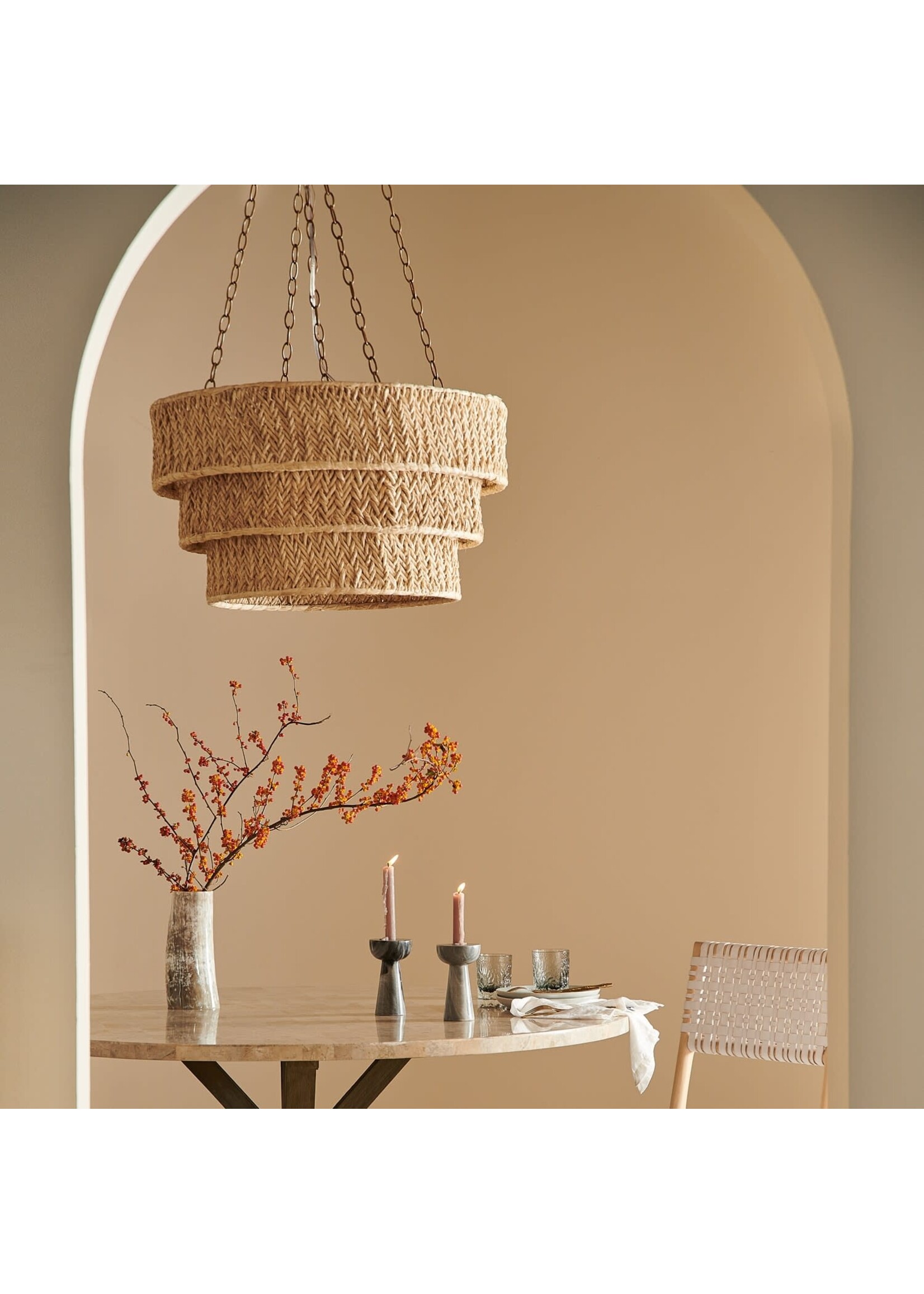 Natural Raffia Chandelier