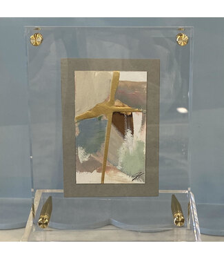 Mary Sams Abstract Cross in Acrylic Frame 7 x 9