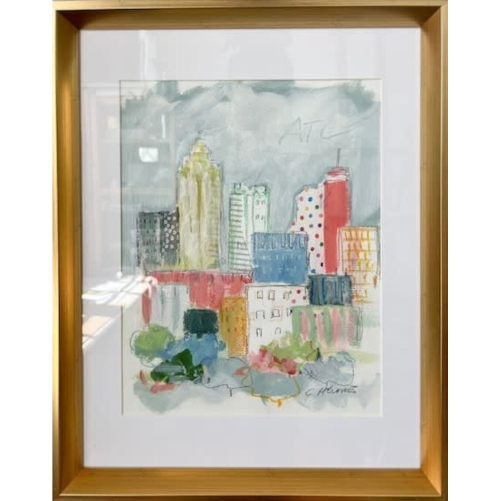 Gold Framed Cityscape I