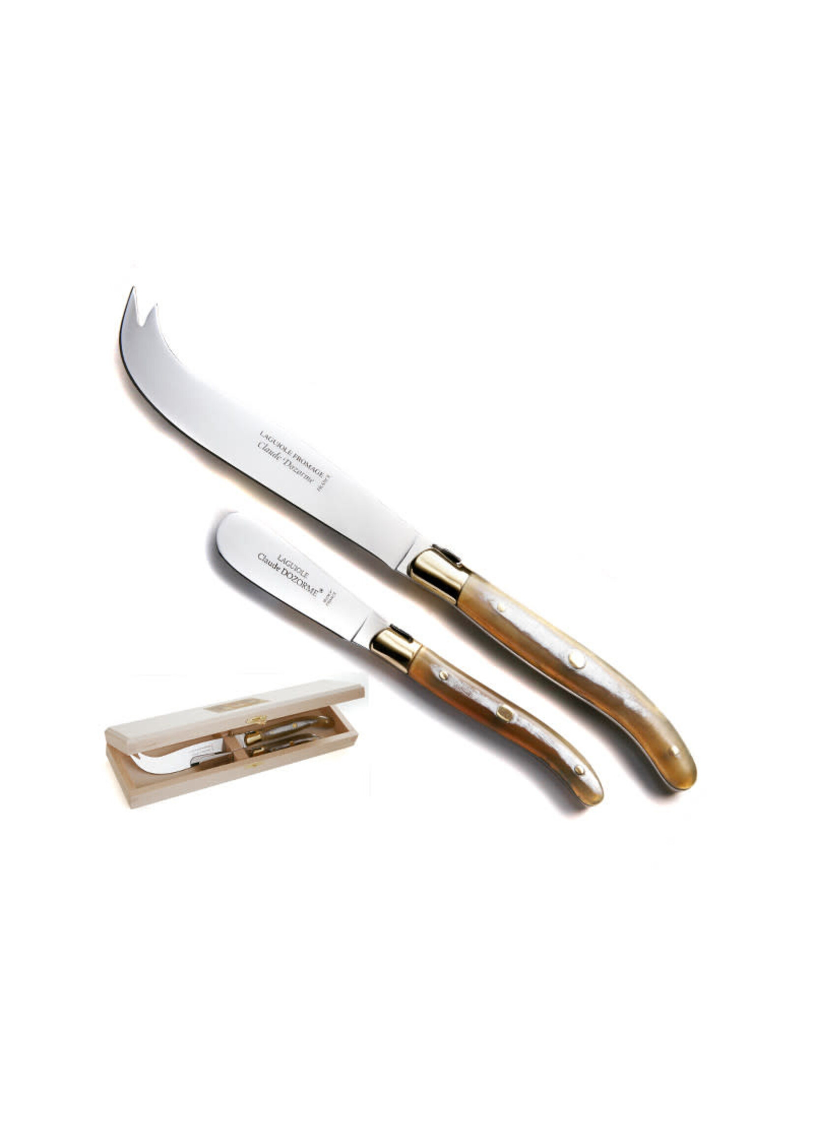 Laguiole Cheese Knife and Spreader Set - Horn Handle