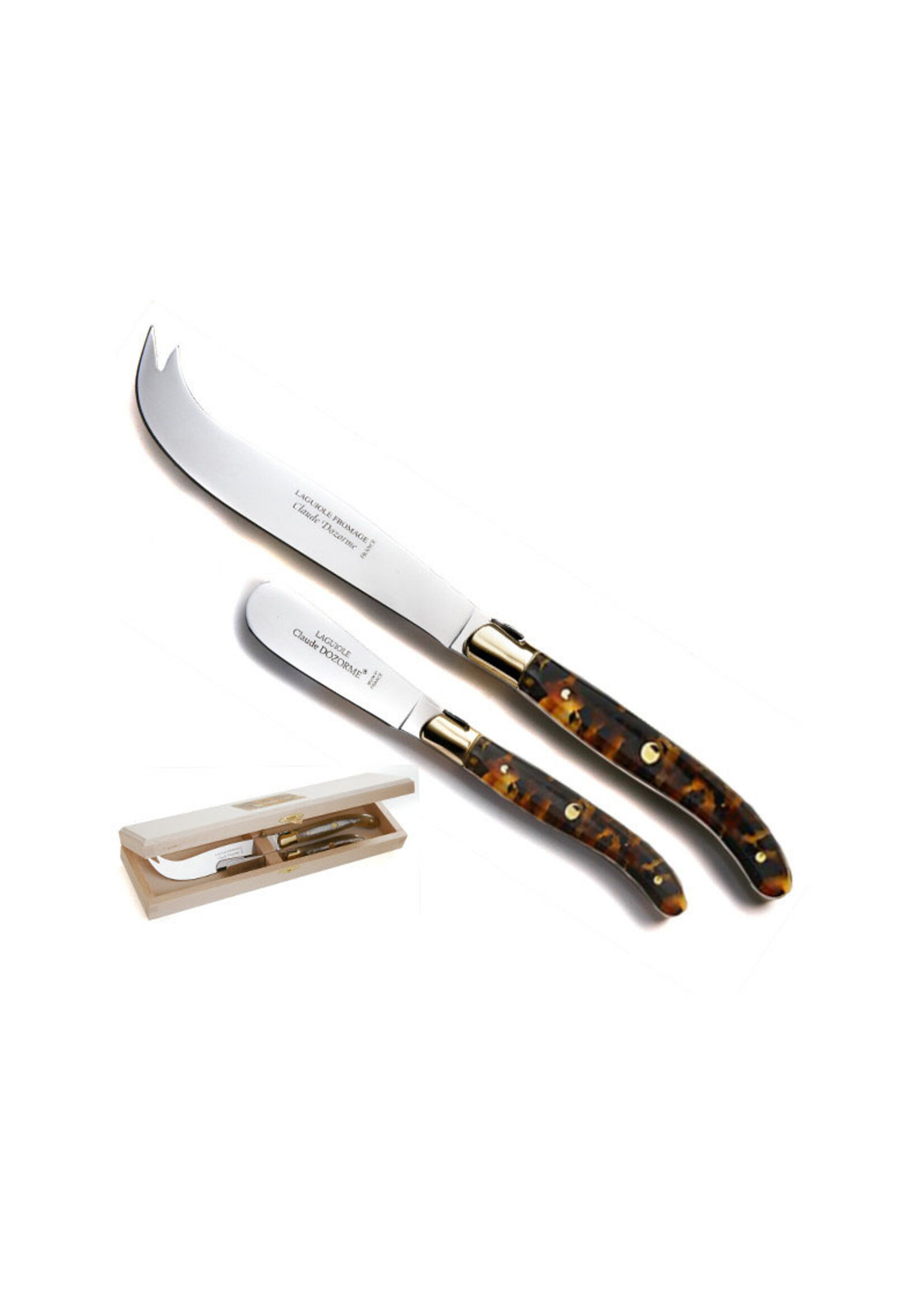 Laguiole Cheese Knife and Spreader Set - Flake Handle