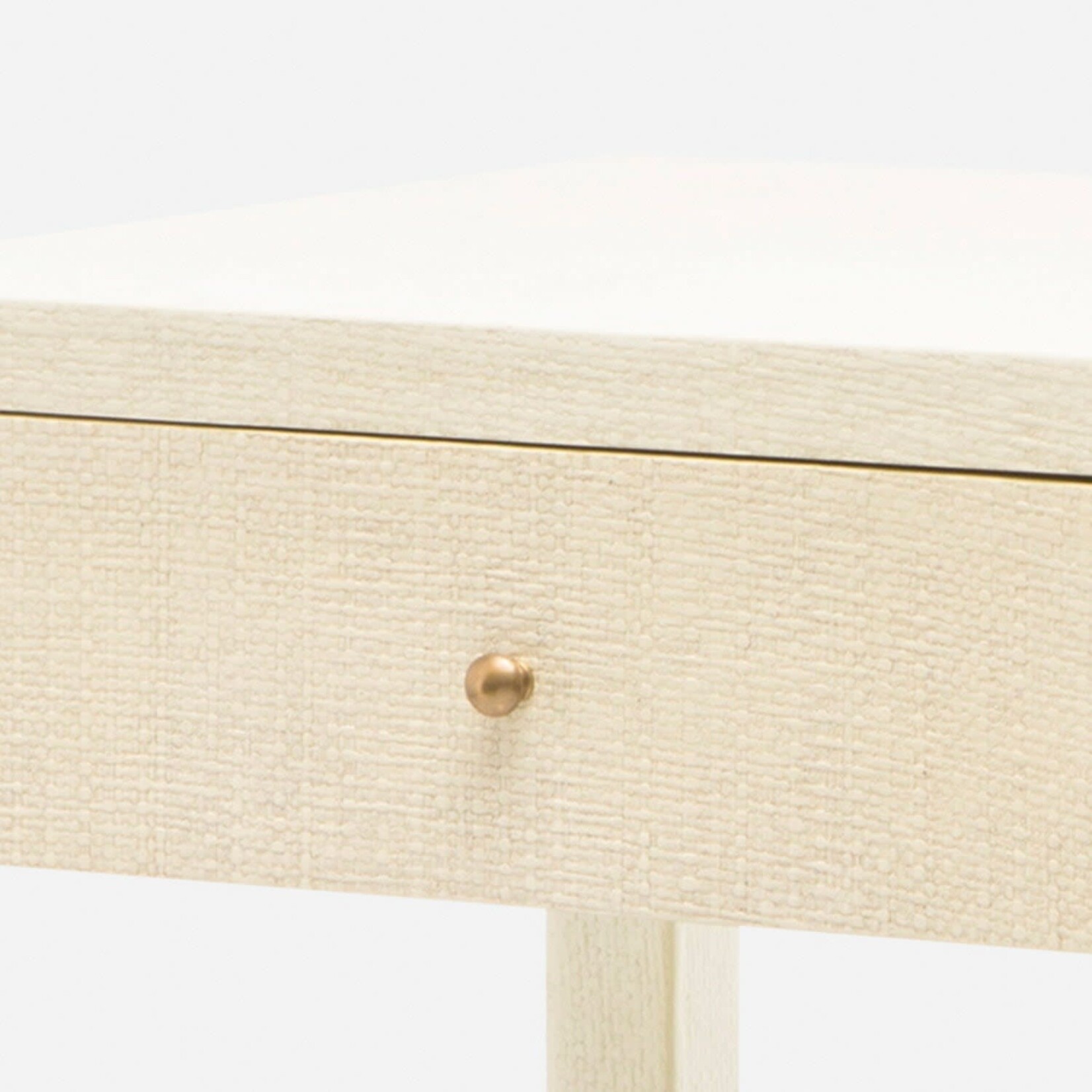 Made Goods Off White Linen Wrapped Nightstand