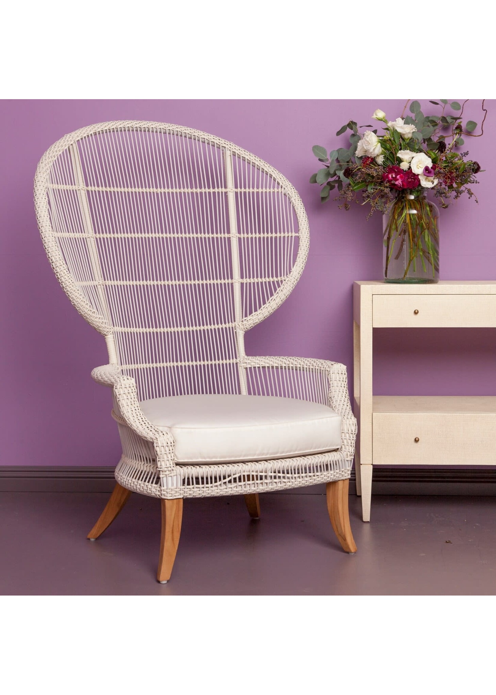 Off White Linen Wrapped Nightstand