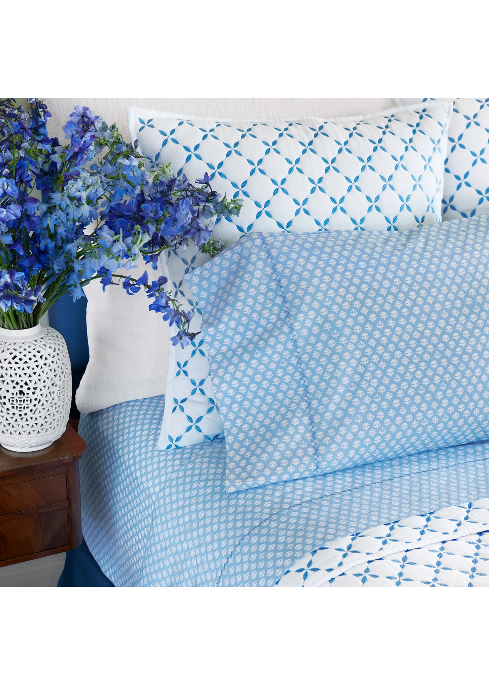 John Robshaw Bindi Light Indigo Organic Sheet Set