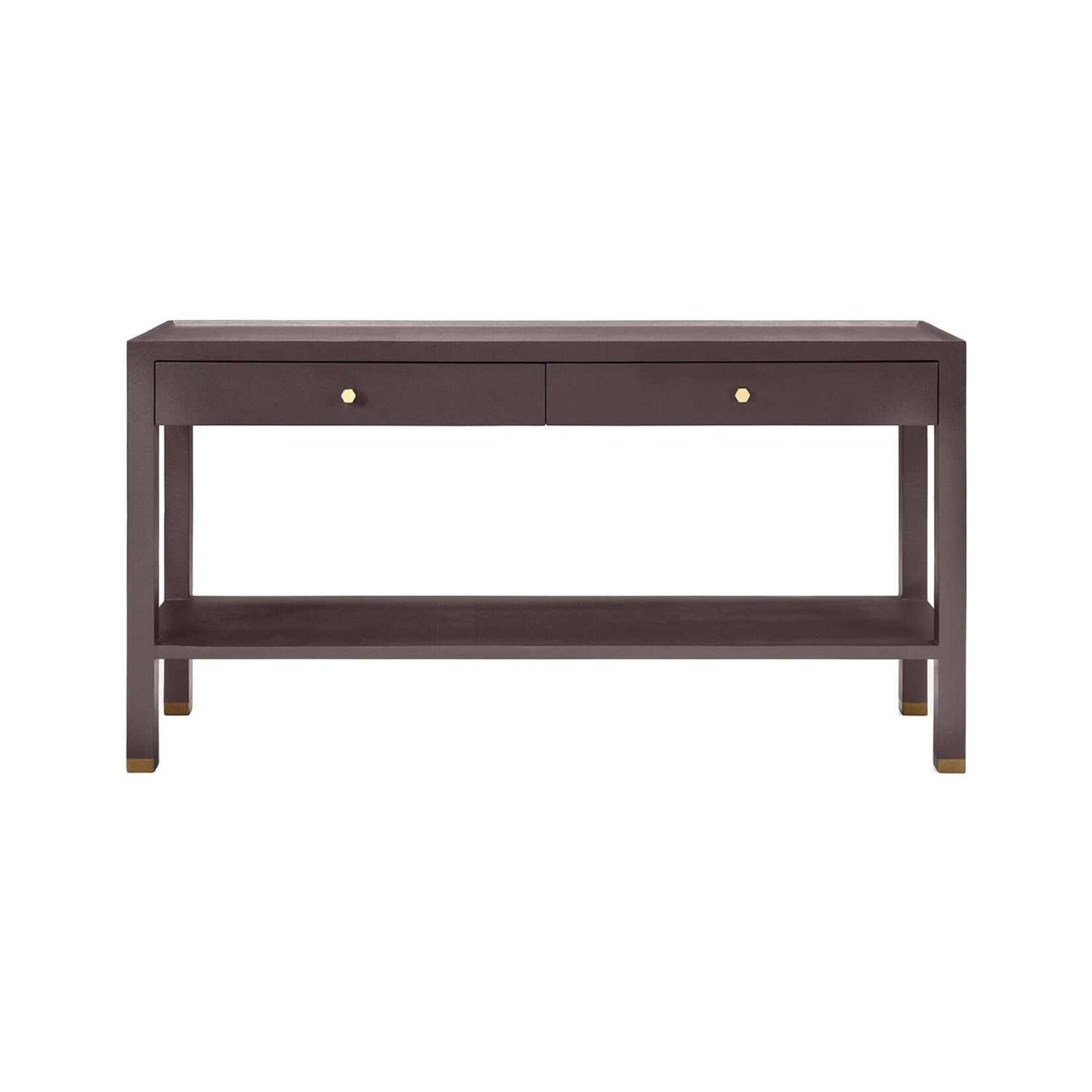 Made Goods Aubergine Faux Belgain Linen Console